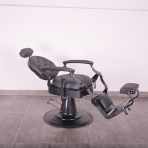Chaise de salon professionnelle vintage haut de gamme pour hommes, inclinable, rotation à 360 degrés, réglable en hauteur, en cuir synthétique, pour barbier - Product Image 4