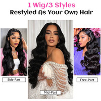 Vente en gros 13x4 Body Wave Lace Front perruques de cheveux humains purs pré-plumé 180% densité Lace Frontal perruque de cheveux humains pour les femmes