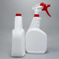 Bouteille pulvérisateur à gâchette manuelle en PEHD blanc de 1 litre, robuste 28/400, vide, avec sérigraphie pour liquides chimiques
