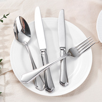 Ensemble de couverts de luxe modernes en acier inoxydable argenté, finition miroir, écologique, ensemble complet comprenant fourchette et couteau pour usage en restaurant