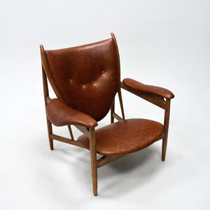 Customization Colors Italian Antique Red Genuine Leather Tufted Chair Wooden Frame Reclining <b>Lounge</b> Chair Living Room Bedroom - Product Image 1