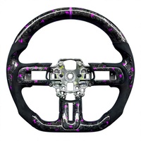 Volant sport en fibre de carbone forgé à fond plat en forme de D pour Ford Mustang 2015 2016 2017 2018 2019 2020 2021 2022 2023