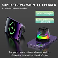 Enceintes portables sans fil magnétiques avec lampe RGB, support de charge sans fil, enceintes Hi-Fi sans fil 400 mAh pour fêtes en extérieur