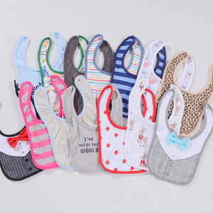 Baberos para bebés de 0 a 1 año de edad, 100% algodón, botón de dibujos animados, Baberos ecológicos para niños pequeños, fabricante de ventas transfronterizo al por mayor - Product Image 4