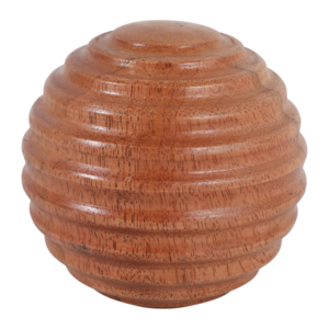 Scultura decorativa a forma di sfera in legno di mango per mensola, tavolino da caffè, soggiorno, ufficio, ornamento da esposizione - Product Image 3