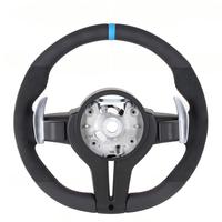 Volant sport entièrement recouvert de cuir personnalisable avec poignée de 35 mm pour kits de modification de voiture E46 M3 4 M5 M6