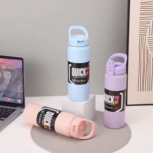 Nouvelle arrivée Bouteille d'eau en acier inoxydable 304 à double paroi isolée sous vide de 18oz/24oz 12-24 heures Isolation thermique Bureau personnalisé - Product Image 5