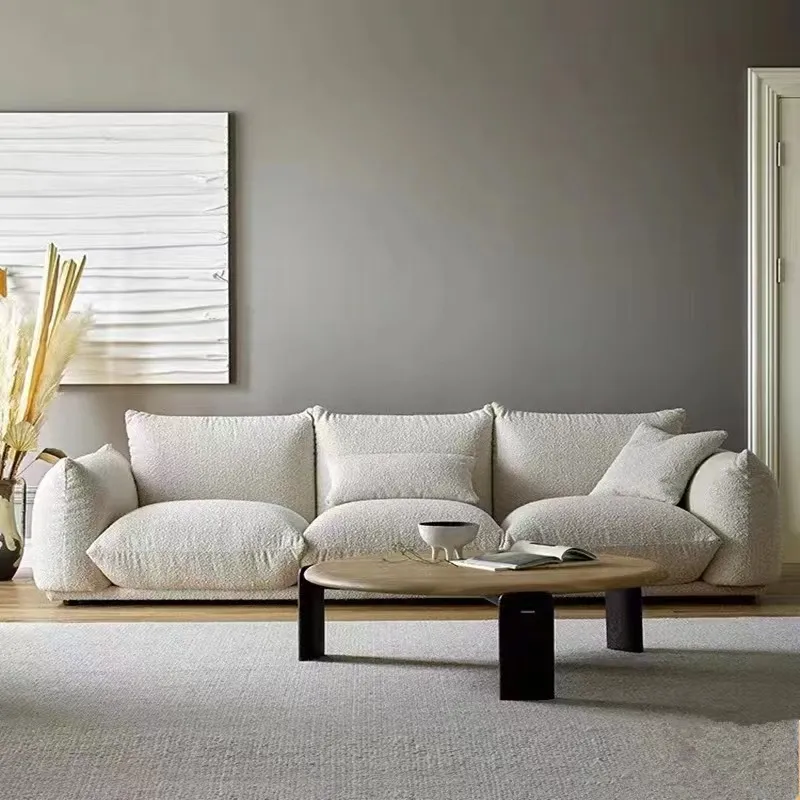 इतालवी शैली मखमल कपड़े सोफे पंखुड़ियों आराम आधुनिक कमरे में रहने वाले सोफे Minimalist कोने 3 सीटों वाले सोफे