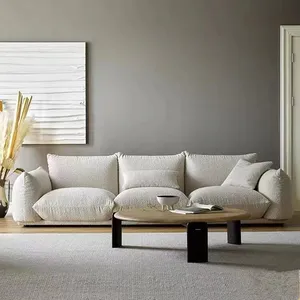 Gaya Italia Kain Beludru Sofa Kelopak Nyaman Modern Ruang Tamu Sofa Minimalis Sudut 3 Kursi Sofa