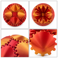 Gear Sphere Fidget Toy 3D Printed Sensory Fidget Ball Rotating Mechanical Desk Toy Gradient Color