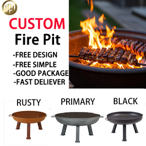 Bol à <span class=keywords><strong>eau</strong></span> rond personnalisé Chauffage de jardin Foyer en acier corten <span class=keywords><strong>Barbecue</strong></span> en métal au bois pour le camping Imperméable et durable - Product Image 2