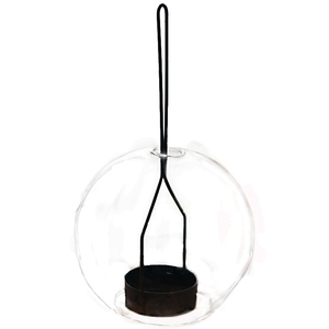 round ball <strong>tealight</strong> <strong>lantern</strong> with iron stand - Product Image 1