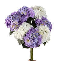 Bunga Hydrangea Sutra Buatan Lembut dan Melembapkan, Tangkai Tunggal, Bunga Pernikahan, Tekstur Timbul, Buket Bunga Impor
