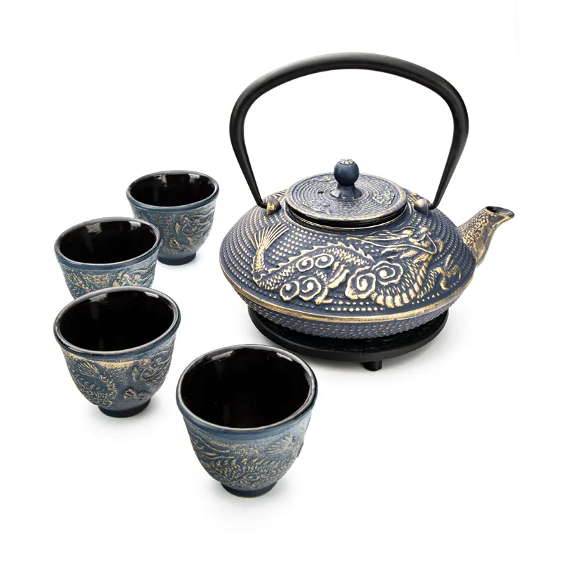 Chinese dragon 6 pieces teapot luxurious teapot set