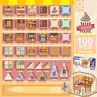 Magnetische Bausteine Lernspielzeug Simulierte Szene DIY Miniaturhaus Kuchen-Bausteine Set Tragbares Geschenk