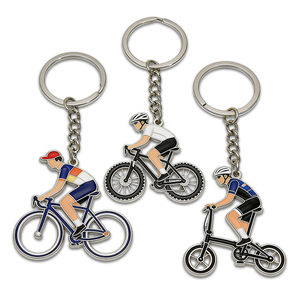<span class=keywords><strong>Porte</strong></span>-clés de cyclisme personnalisés - <span class=keywords><strong>Porte</strong></span>-clés en métal émaillé avec logo de cycliste personnalisé - Product Image 1