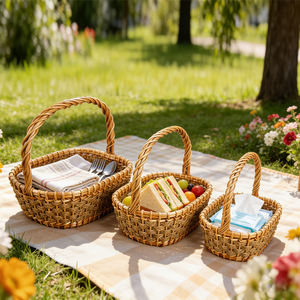 Cestas de Mimbre Tejidas a Mano de Estilo Natural Kingwillow, Ecológicas, para Almacenamiento en la Cocina, Precio Económico, Venta al por Mayor, con Asa - Product Image 2