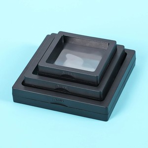 Rosa 3D-Schweberahmen Schiebe-Papierkartonbox Transparente PE-Folie Schwebende Schmuck-Präsentationsverpackung mit Logo - Product Image 4