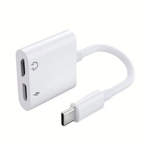 2 in 1 Type C TO Type C อะแดปเตอร์หูฟังแบบคู่ USB C สายสัญญาณเสียงดิจิตอลสาย OTG สำหรับโทรศัพท์มือถือ - Product Image 1