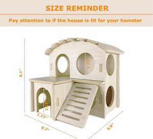 Venta caliente elegante casa <span class=keywords><strong>de</strong></span> hámster <span class=keywords><strong>de</strong></span> madera suministros para mascotas Material <span class=keywords><strong>de</strong></span> madera con divertido hámster juguete nido para mascotas - Product Image 6
