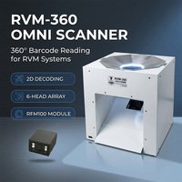 Scanner omnidirectionnel RVM-360 360 °   Lecteur de codes-barres 2D à 6 têtes, module RFM100, dispositif de numérisation de codes-barres omnidirectionnel pour les systèmes RVM