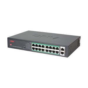 Commutateur PoE Gigabit 250W avec 16 ports RJ45 10/100M + 2 commutateurs réseau 10/100/1000M - Product Image 1