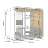 Cabine téléphonique de bureau, Pod multimédia, Suite exécutive, Espace de travail isolé, Salle de réunion insonorisée pour 4 personnes, Testé SGS BIFMA