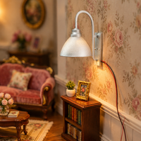 Mini Lámpara de Pared LED, Accesorios para Casa de Muñecas, Aplique de Metal Vintage, Iluminación Decorativa para Maquetas de Ferrocarril y Escenarios en Miniatura