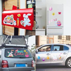 Aimants de réfrigérateur lapin de Pâques 2025, œufs et carottes, décorations de porte de garage tendance, aimants de réfrigérateur promotionnels pour fêtes - Product Image 3