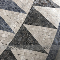 Médaillons de sol en marbre à motifs floraux européens, mosaïque de marbre personnalisée avec motif classique, carrelage de sol pour salon