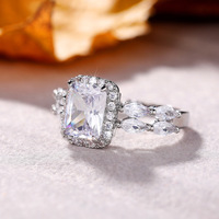 Haute Qualité Proposition Noble Anneaux Bas quantité minimale de commande Timbre En Laiton Bijoux Cubique Zircon Femmes Anneaux De Mariage Élégant Anneaux De Mariée