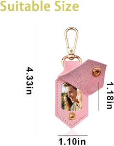 Porte-photo commémoratif portable, porte-clés photo DIY avec crochet, breloque de sac, cadeau pour femmes et animaux de compagnie - Product Image 3