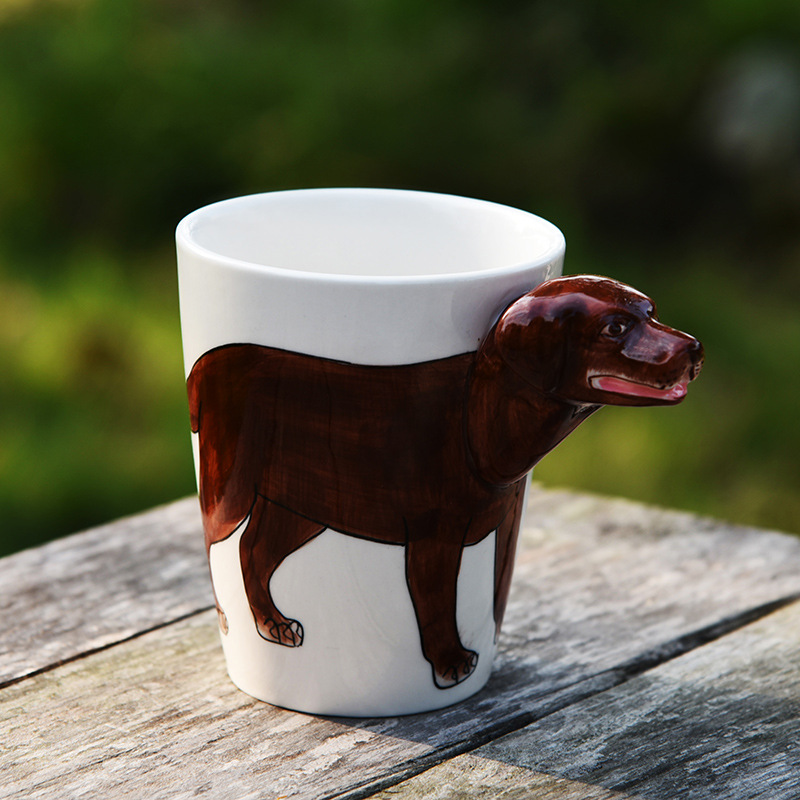 Creative 3D Hand-Painted Ceramic Mug - Vintage Animal Coffee Cup for Home,  Restaurant, Camping, 400ml Eco-Friendly Drinkware