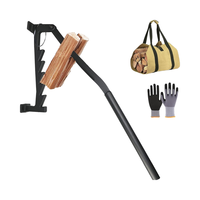 Fendeuses de bûches manuelles murales en acier au carbone avec sac fourre-tout, gant pour usage domestique