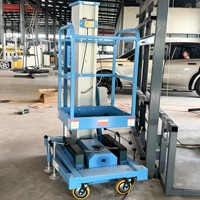 Plateforme élévatrice télescopique hydraulique électrique portable AC/DC 220V en alliage d'aluminium pour travaux en hauteur
