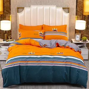 Luxury Duvet Cover 4 Pieces Bed Sheet Set Comforter Bedding Set with 2pcs Pillow Case Hotel Quality Factory Supply 100% Cotton