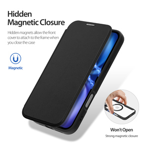 เคสโทรศัพท์แม่เหล็กสำหรับ iPhone 16Plus/16e promaxr พร้อมช่องใส่บัตร เคสแม่เหล็กแบบพับได้ โปร่งใส ป้องกันรอบด้าน - Product Image 3
