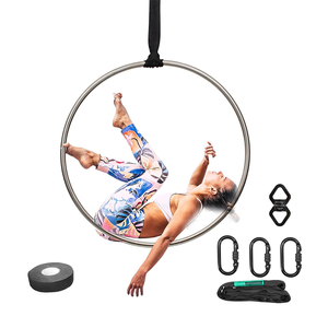 FDFIT Ensemble de cerceaux aériens en acier inoxydable 1Tab 33" 85cm pour Acrobaties, <span class=keywords><strong>Cirque</strong></span>, Lyra Aérienne, avec Kit de Fixation - Product Image 5