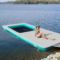 Isla flotante inflable de agua Muelle marino Barco flotante de agua Gran balsa inflable autoinflable