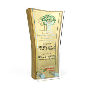 Trophée personnalisé de l'usine OEM ODM Support acrylique pour la peste Présentoir en blocs de bois véritable pour les événements sportifs académiques corporatifs caritatifs - Product Image 5