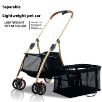 Poussette multifonctionnelle légère à quatre roues, écologique, pliable à une touche, en tissu Oxford pour chiens, chariot de courses transfrontalier