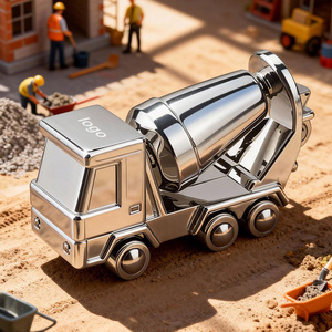 Customised alloy concrete mixer truck <b>keyring</b> innovative engineering vehicle model <b>mini</b> realistic metal pendant - Product Image 2