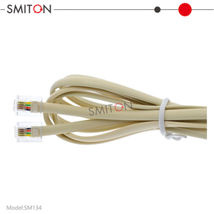 Cordon téléphonique plat RJ11 Cat 3 en cuivre 4 conducteurs 26AWG de 2 m pour ligne fixe, téléphone, <span class=keywords><strong>fax</strong></span>, modem - Connecteurs 6P4C pour usage intérieur - Product Image 3