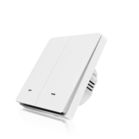 Sakelar Lampu WiFi SIXWGH Dual PC Smart Switch 2 Gang dengan Timer Smart Life dan Kontrol Suara Standar EU UK, Cocok untuk Penggunaan di Rumah