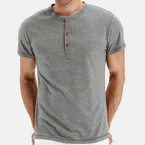 Men's Casual Slim <b>Fit</b> Short-Sleeved Cotton T-Shirt Unique Print Pattern Solid Color Knitted Fabric Blank Design - Product Image 2