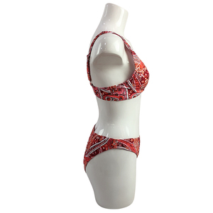 Classique Paisley Imprimé Maillot De Bain pour Femmes V Fil de Coupe Buste Complet Haute jambe Sexy <span class=keywords><strong>Bikini</strong></span> Maillots De Bain - Product Image 3