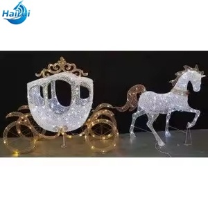 Sculpture de cheval de Cendrillon éclairée en 3D, personnalisée en usine, pour décoration de mariage - Product Image 2