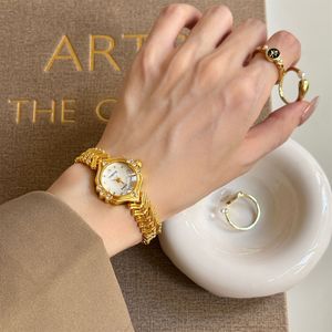 <span class=keywords><strong>Montre</strong></span> pour femme N&S plaquée or 18 carats, minimaliste, en alliage d'or délicat, luxe léger, mode étudiante - Product Image 6