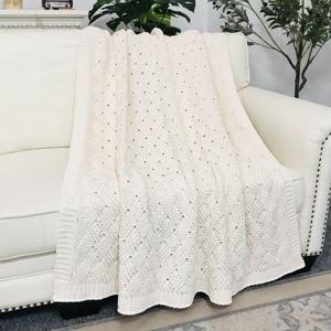 <span class=keywords><strong>Couvre</strong></span>-<span class=keywords><strong>lit</strong></span> décoratif moelleux <span class=keywords><strong>en</strong></span> chenille épaisse et confortable sur le <span class=keywords><strong>lit</strong></span> canapé pondération couverture <span class=keywords><strong>en</strong></span> tricot faite à la main jette salon blanc - Product Image 1