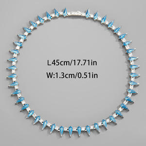 Collar de Cadena Estilo Tenis con Moissanita Negra de 5mm, Joyería Fina de Aleación, Collar <span class=keywords><strong>Wakanda</strong></span> con Diamantes VVS para Hombre, Gran Venta - Product Image 4